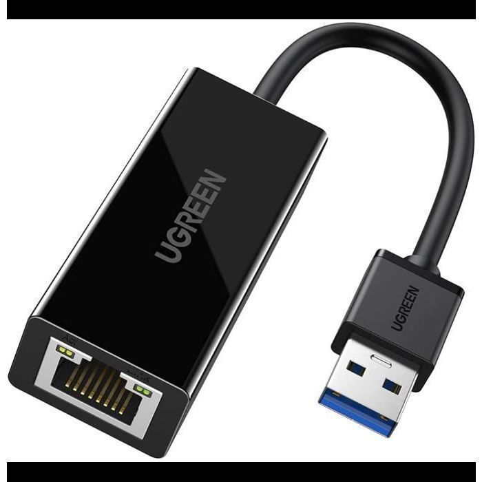 Adaptateur Ethernet - Ugreen - USB 3.0 vers RJ45 - Noir - Mâle - Connexion réseau rapide