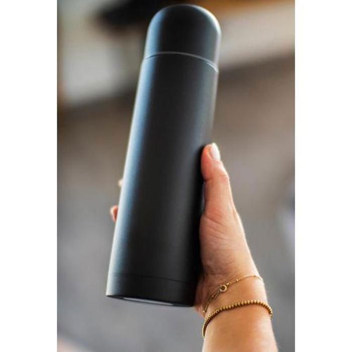 Thermos - Luxe - 0,5L - Noir - Acier Inoxydable - Garde Froid et Chaud 24h