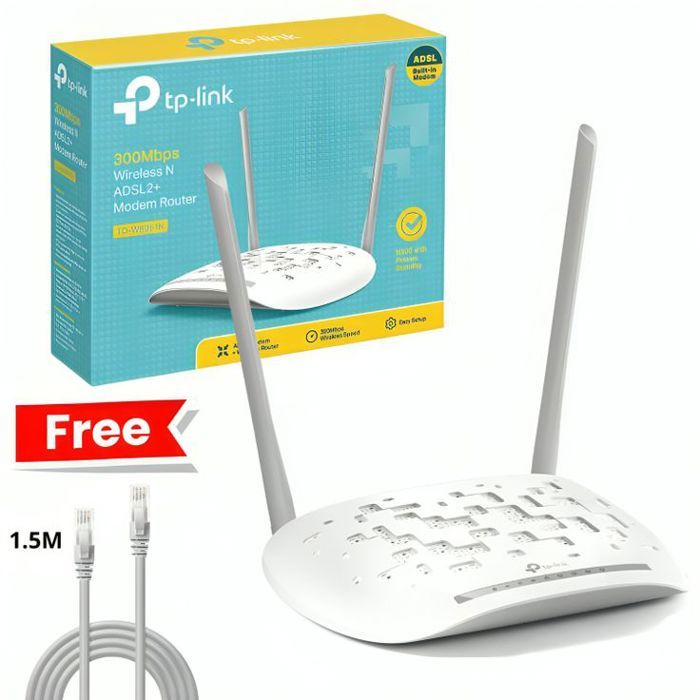 Routeur ADSL2+ TP-Link TD-W8961N WiFi N 300 Mbps + Cable reseau 1.5M Gratuit