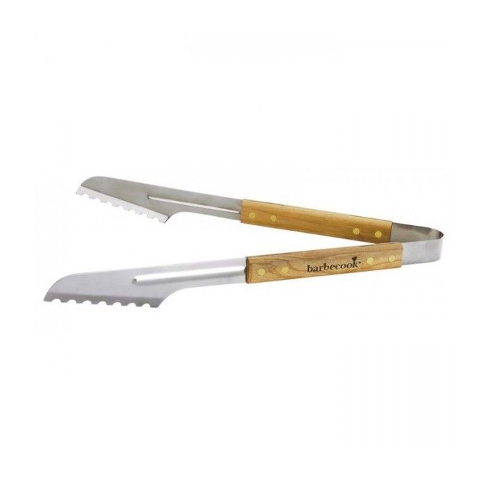 Ustensile de cuisine - BARBECOOK - Pince Luxe - Acier inoxydable - Bois de bouleau - 40 cm