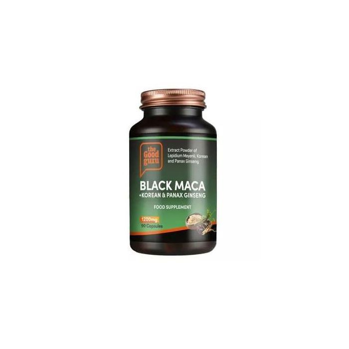 The Good Guru Maca noir Coréen & panax ginseng, 1200mg - 90 gélules - Made in UK