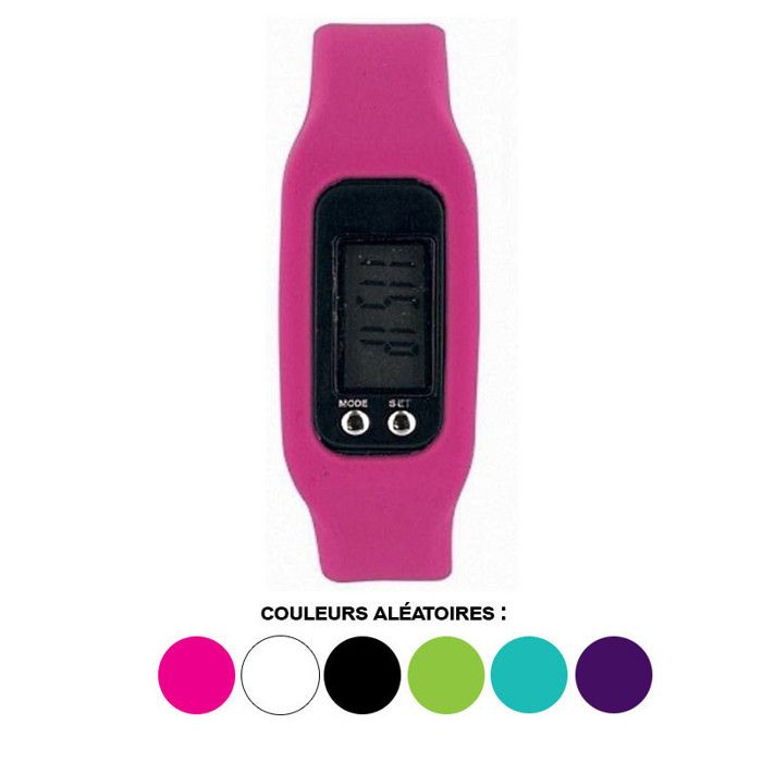 Montre Podomètre Multifonction 4 en 1 - Blanc - LCD - Compteur de pas - Non étanche - Mixte