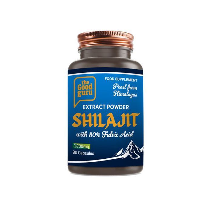 The Good Guru Gélules de Shilajit pur (PEARL) 1200mg avec 80% d'acide fulvique - 90 gélules - Made in UK