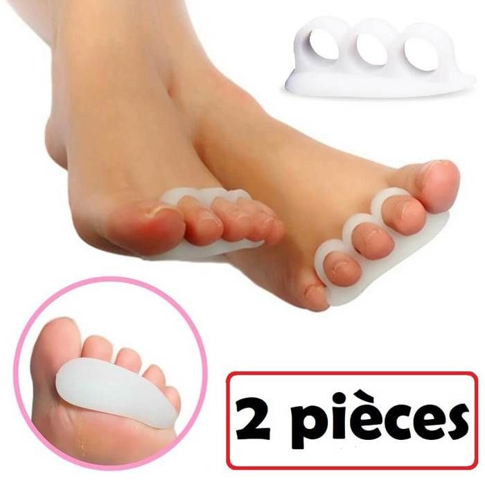 2 pièces de silicone gel médical Séparateurs d'orteils Correcteur soin de pieds Hallux Valgus