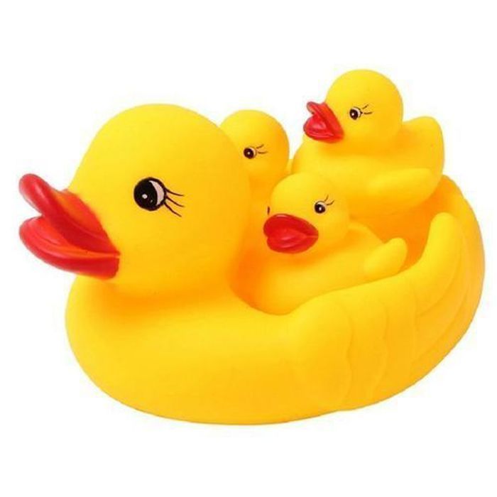 Canard en plastique - GENERIC - 4 canards - Jaune - Multicolore - Pour bébé 0-3 ans