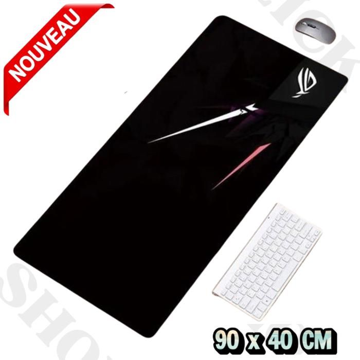 Tapis de souris gaming grand format 900x400x3mm antidérapant Asus ROG XXL pour clavier et souris Édition Vitesse