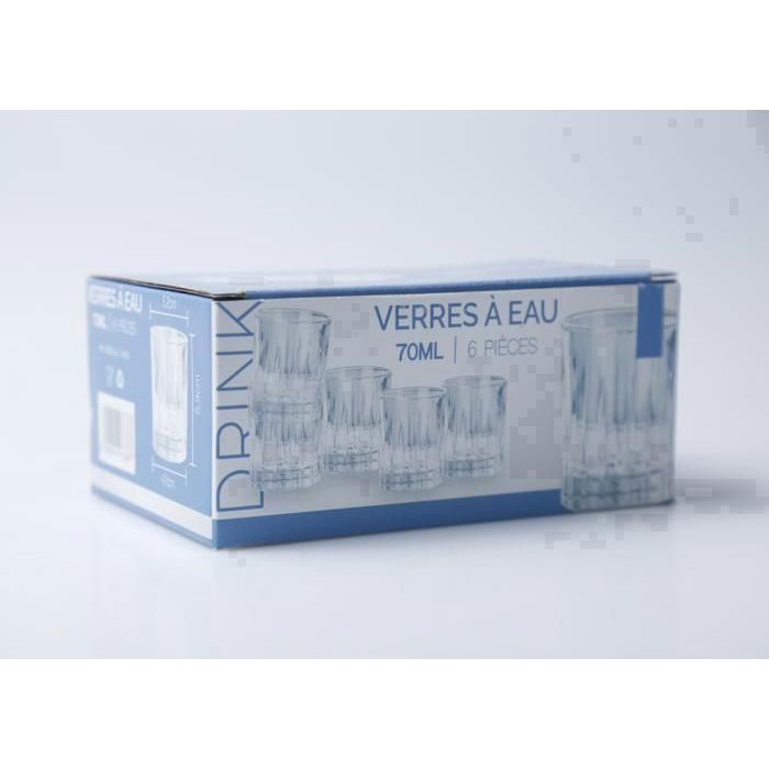 Ensemble de 6 Verres à Eau 70 ml "PETIT FORMAT" LXY1503