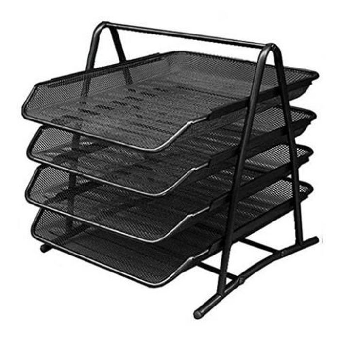 Panier à Courrier 4 étages Métallique Noir