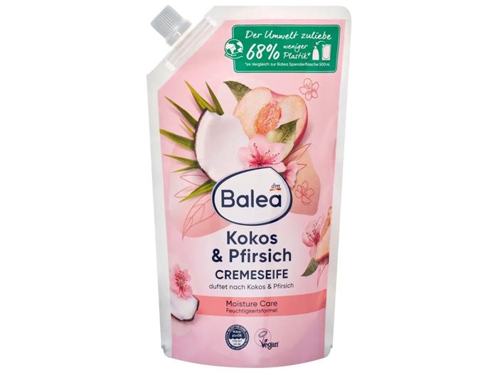 Savon crème pêche et coco NF - 500 ml