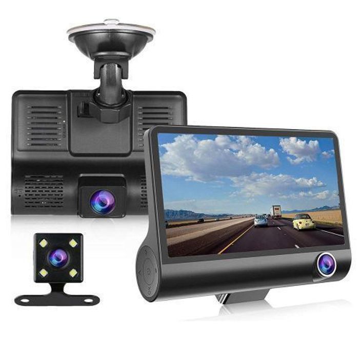 Trois caméras d'enregistrement DVR de voiture Enregistreur vidéo à 3 lentilles