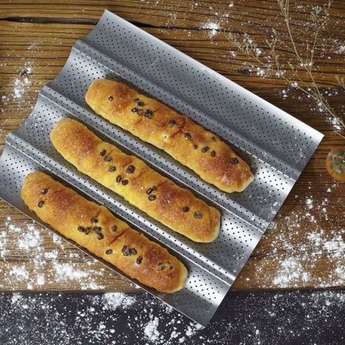 Moule de Baguette Pain Français Forme Vague couleur Argent