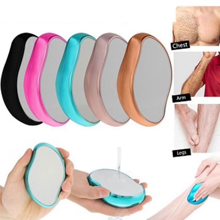 Épilateur portable en cristal outil d'épilation manuel lavables et réutilisables (Couleur aléatoire)