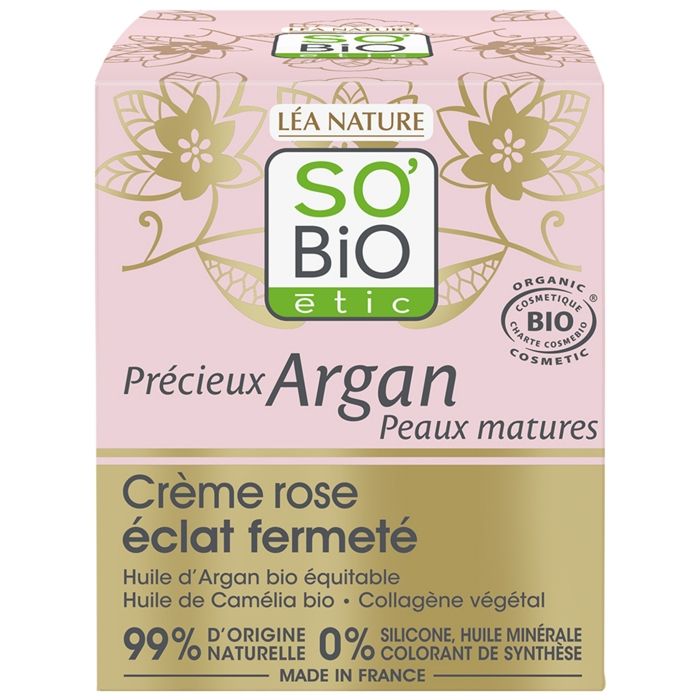 Crème Rose - SO’BIO - 50ml - Soin Éclat - Peaux Matures - Texture Crème