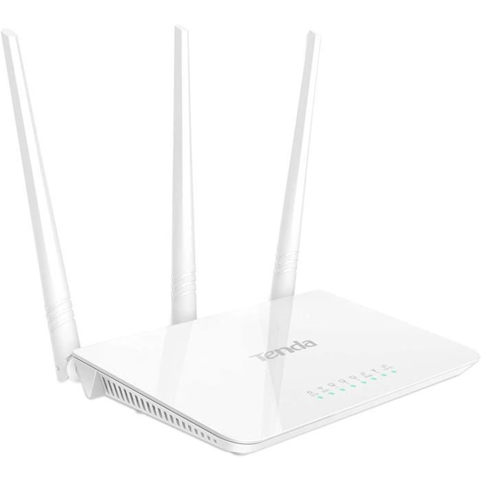 TENDA Routeur WiFi 300 Mbps, 3*5dBi Antennes, contrôl parental, Fonction de synchronisation WiFi, WPA, Mode WISP. F3