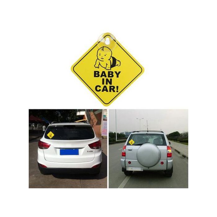 Panneau Jaune Bébé à Bord Sécurité Auto Réfléchissant pour Fenêtre de Voiture