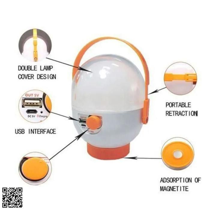 Lampe de secours LED - FA-7001 - 20W - Rechargeable USB - 2400mAh - Orange
