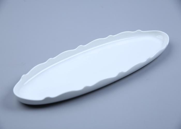 Assiette Plate - GENERIC - Ovale - Porcelaine Blanche - 40,7cm - Compatible Lave-Vaisselle