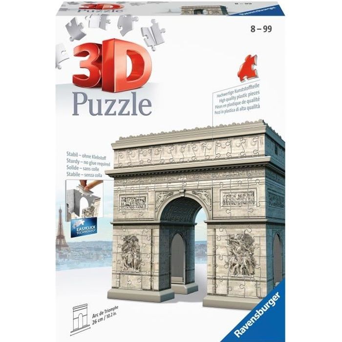 Puzzle 3D Arc de Triomphe - Ravensburger - 216 pièces - sans colle - Dès 8 ans