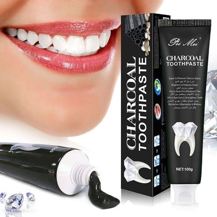 Dentifrice au Charbon - Blanchiment Rapide - 100g - Menthe - Sans Alcool - Adulte