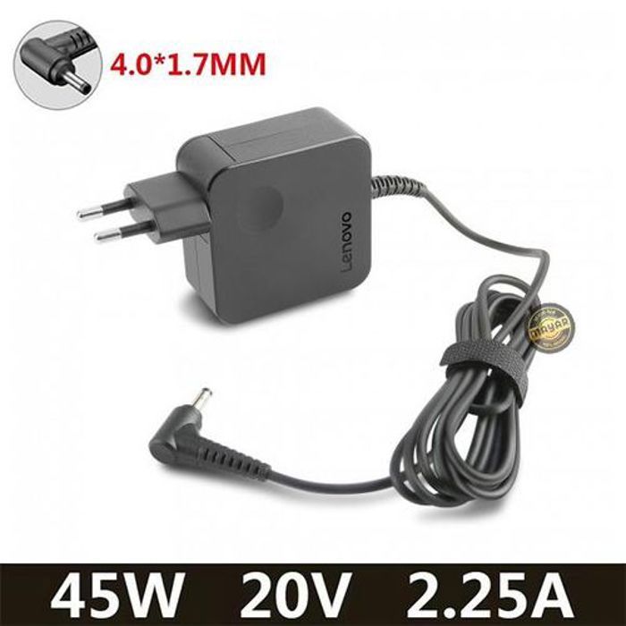 Lenovo Chargeur 45W 20V 2.25A 4.0mm x 1.7mm Adaptateur secteur pour ordinateurs portables
