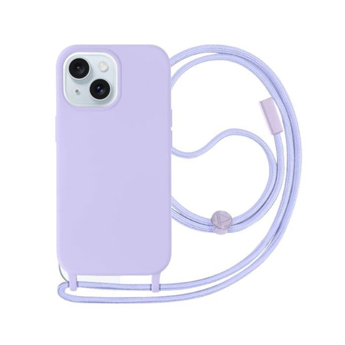 Coque - GENERIC - iPhone 14 - Semi-rigide - Lanière 80cm - Violet