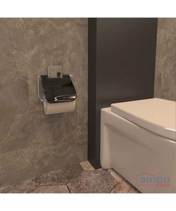 Porte-papier hygiénique avec couvercle chrome