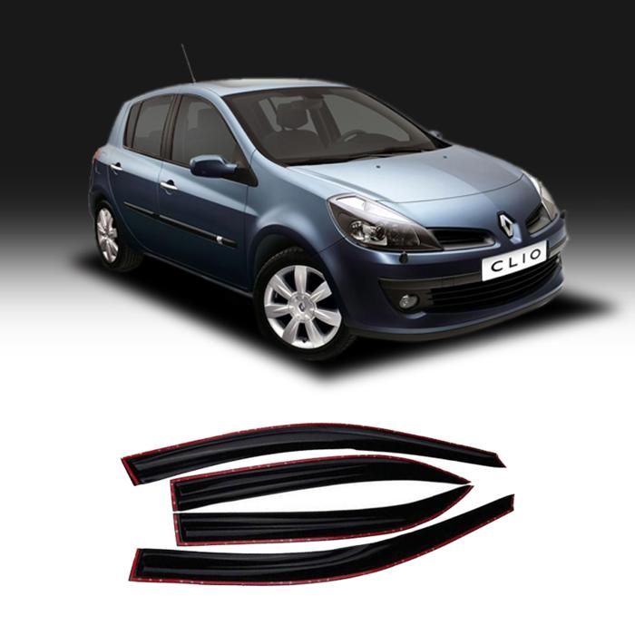 Déflecteur - Renault Clio 3 - Noir - Améliore circulation d'air - Réduit bruit extérieur