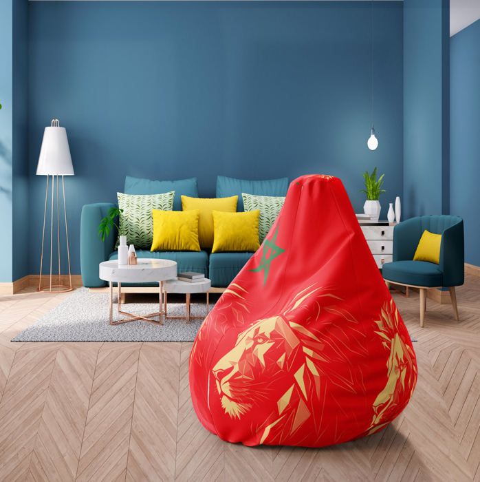 POUF - Multicouleur - Imprimé - Microbille - 1 place - Contemporain