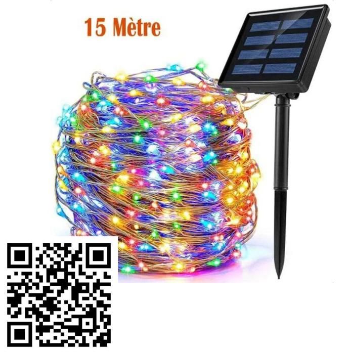 Guirlande LED - Non spécifié - 15m - Solaire - Imperméable - 8 Modèles Clignotants