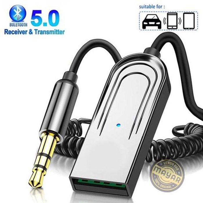 Earldom Récepteur Audio Bluetooth de voiture sans fil M93 USB vers prise jack 3,5 mm