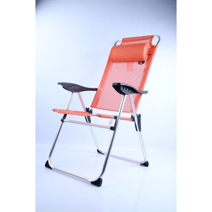 Chaise de camping promo alu terracotta W.59 x H.109 cm