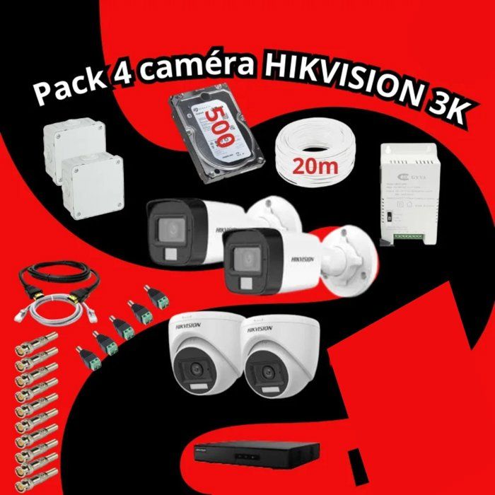 Pack 4 caméras HIKVISION 3K