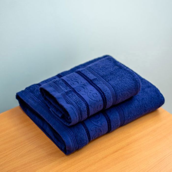 Serviette de bain - Majestic - Pack de 2 - 100% coton - 500GM - Bleu nuit