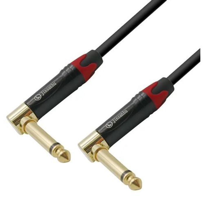 Câble Stéréo Audio Jack 6,35 mm 1.5m Cordon Coudé Instrument Mâle vers Mâle à Angle Droit