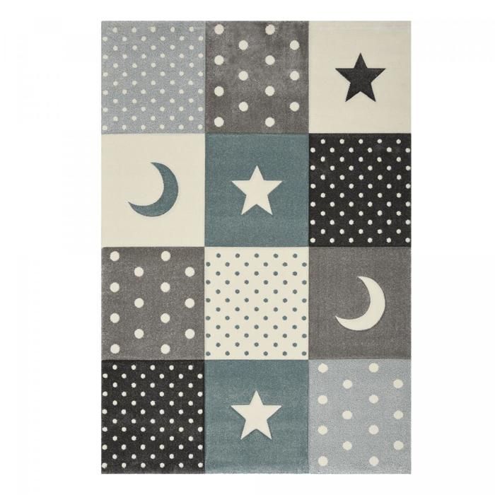 Tapis enfant 80x150 rectangle tissé crème MINIKIDS 2