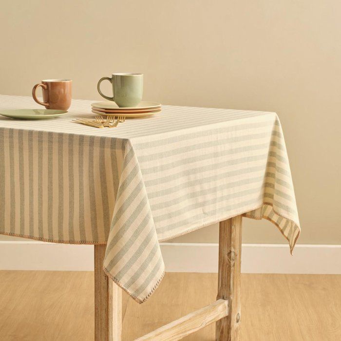 Nappe - BELLA MAISON - Saint Tropez - 100% coton - 150x150 cm - Couleur menthe
