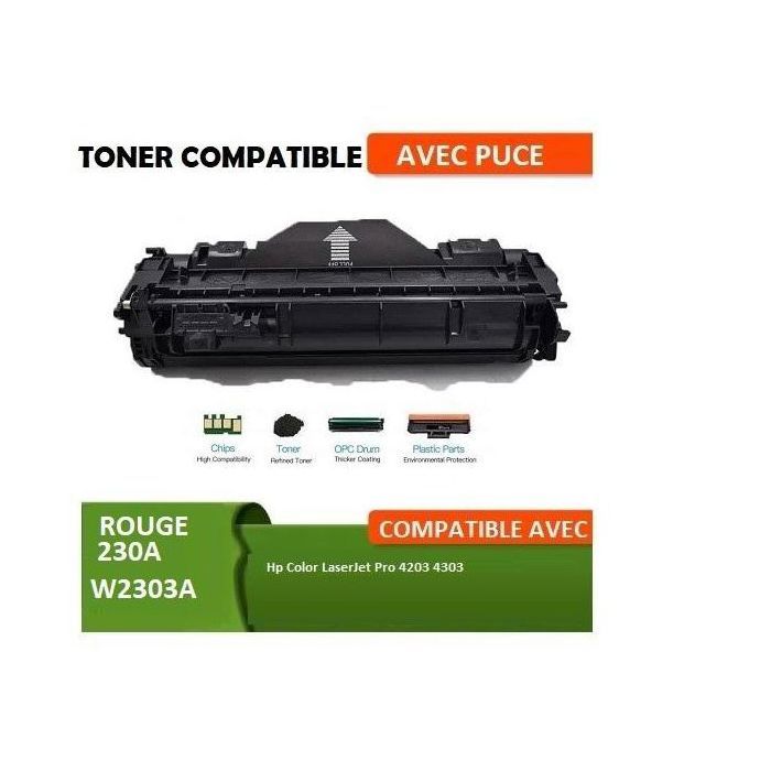Cartouche de Toner - GENERIC - 230A - Compatible HP Color LaserJet Pro - Rouge - 2000 pages