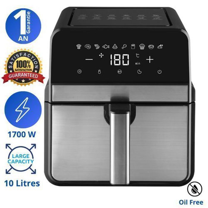 Friteuse sans huile - Marque inconnue - 10L - 1700W - 10 programmes - Écran tactile