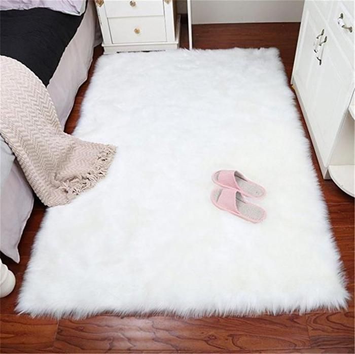 Tapis de sol fourrure, Décoration intérieure 100 X 75 cm
