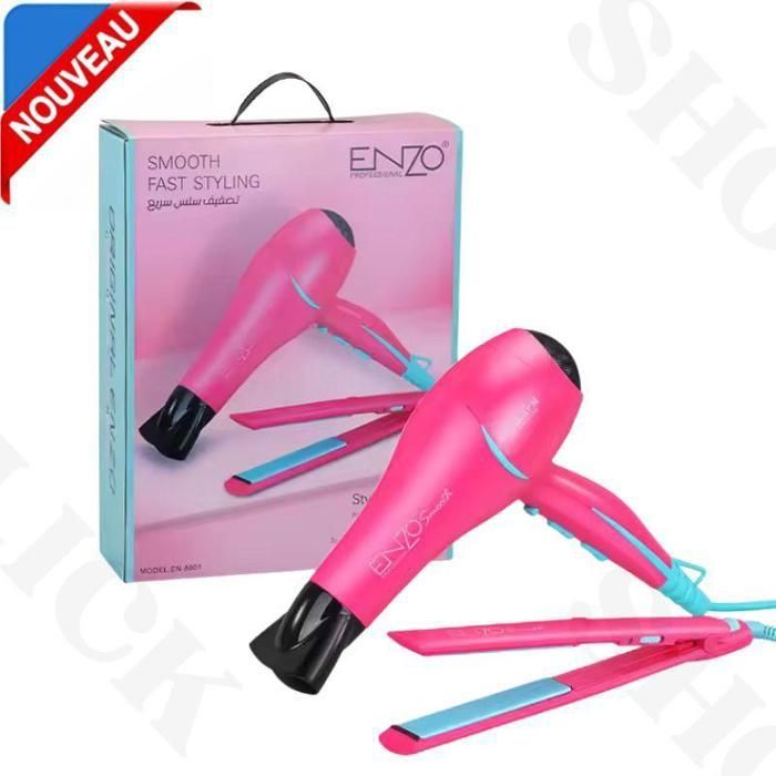 sèche-cheveux professionnel 2 IN 1 portable pour femmes,ensemble de lisseur et sèche-cheveux EN-8801