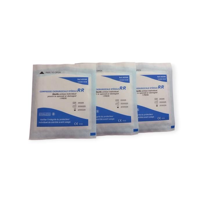 Compressés stériles 40×40  pack 3 pcs