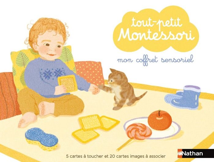 Coffret sensoriel - Nathan - Tout petit Montessori - Cartes à toucher et images à associer