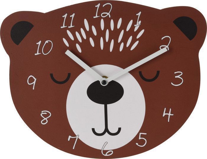 Horloge murale - Noname - Motif ours - 260x280x35 mm - Plastique - Pour chambre d'enfant
