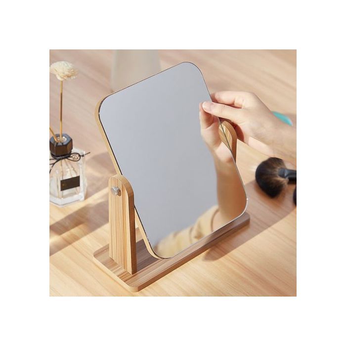 Miroir de Maquillage rectangulaire en bois miroir de bureau rotatif Miroir de table