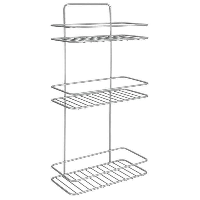 Support de douche - Tomado - Reflex - Acier argenté - 53 x 26 cm - 3 étagères