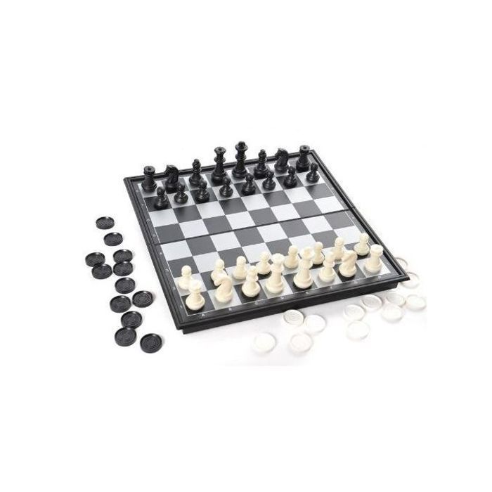 Jeu Magnétique d'Échecs et de Dames 2 en 1, pour des parties stimulantes