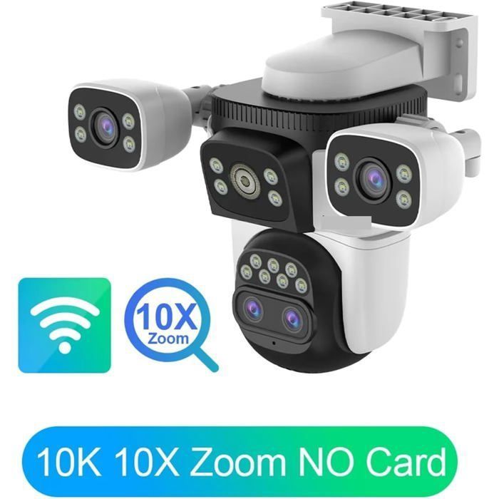 Caméra de surveillance 4G extérieure sans fil, avec panneau solaire et audio PIR, carte SIM
