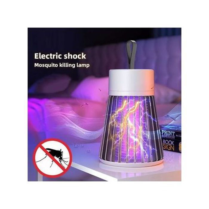 Lampe Anti-moustiques - Rechargeable - Violet - Sûre pour enfants - Faible bruit - Éclairage 360°