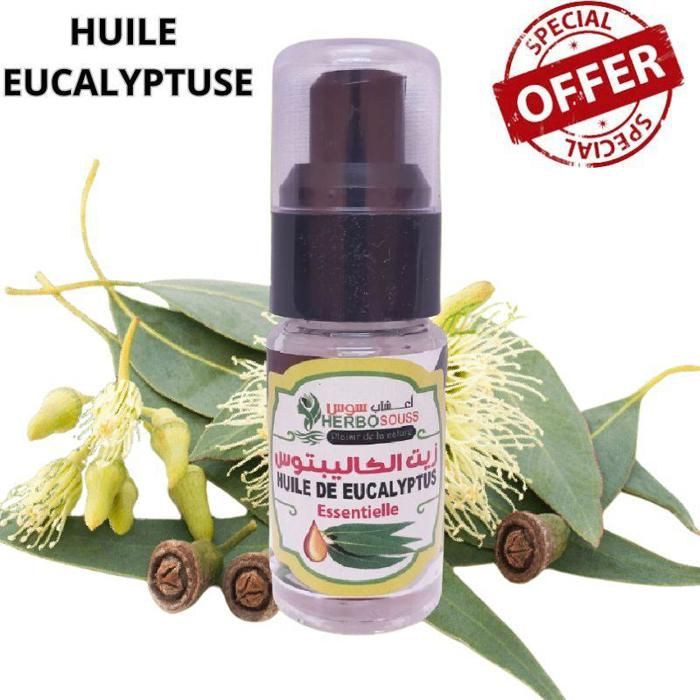 Huile essentielle de EucalyptusParfum pour Diffuseur d'huiles massage, hammam, ou spa 20 ml