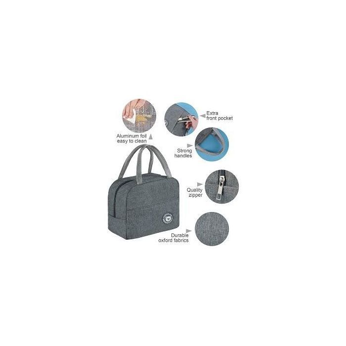 Sac Isotherme Repas,Petit Panier Repas,Mini Sac à Lunch Isolé en Étanche,Déjeuner Waterproof avec Feuille d'Aluminium